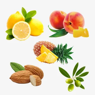 水果大集合桃子菠萝杏仁免抠