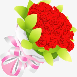 玫瑰花束免抠