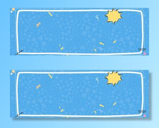 开学季卡通童趣蓝色海报背景高清