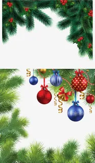 圣诞装饰叶子这圣诞球素材免抠