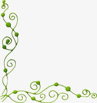 绿色直角枝条免抠