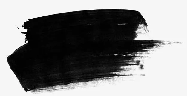 创意毛笔笔触黑色笔刷免抠