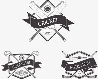 矢量手绘球类运动图标标签免抠