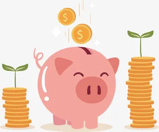 小猪存钱罐矢量图免抠