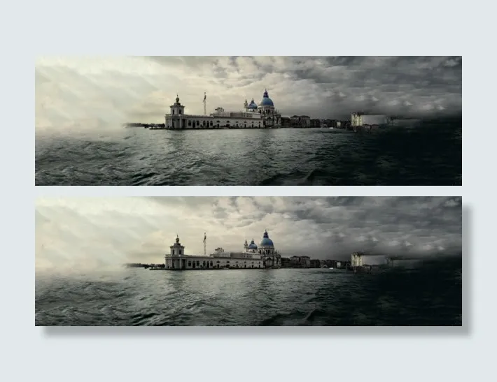 黑白海景城堡背景banner