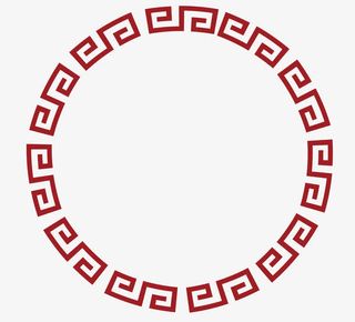 红色的中国风传统边框纹理免抠