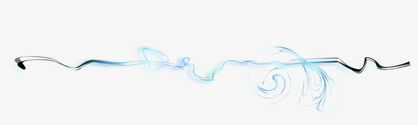 韩国时尚花纹装饰蓝色线条免抠