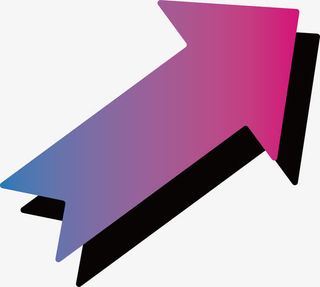 多彩渐变创意立体方向箭头矢量素免抠