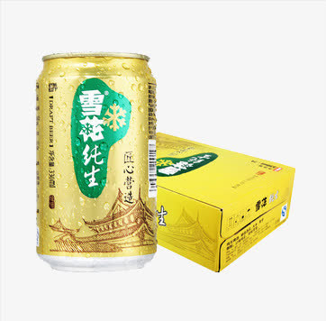 实物产品雪花纯生啤酒免抠