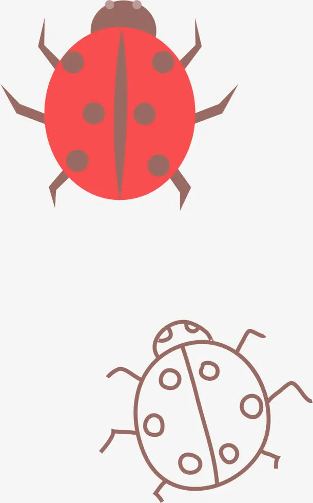 手绘可爱瓢虫免抠