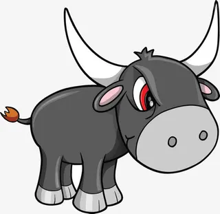 手绘卡通小牛免抠