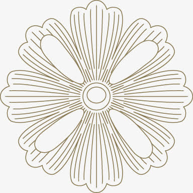 黑白花绘花卉线稿画稿免抠