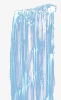 蓝色瀑布水流免抠