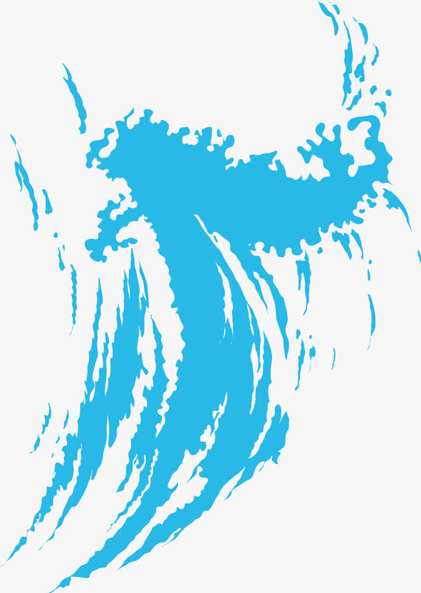 蓝色波动水浪免抠