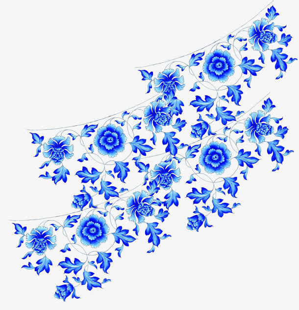 中秋节蓝色手绘包装免抠