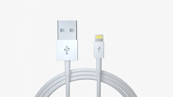 苹果数据线白色USB通用数据线免抠