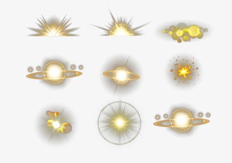 黄色光效元素图免抠