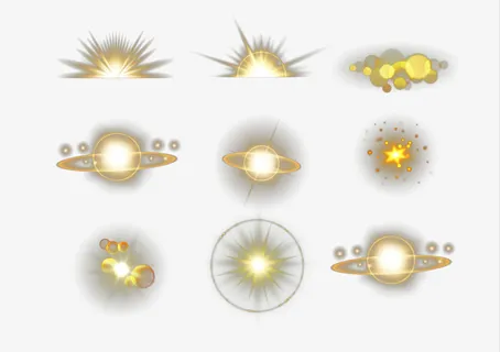 黄色光效元素图免抠