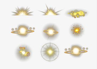 黄色光效元素图免抠