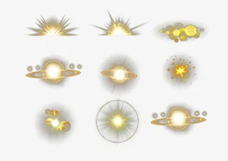 黄色光效元素图免抠