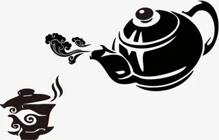 水墨画茶壶免抠