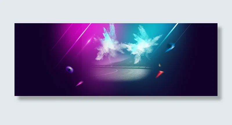 科技几何炫光渐变黑banner高清