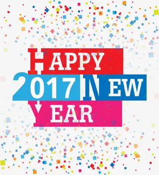 彩色几何块背景2017元旦海报