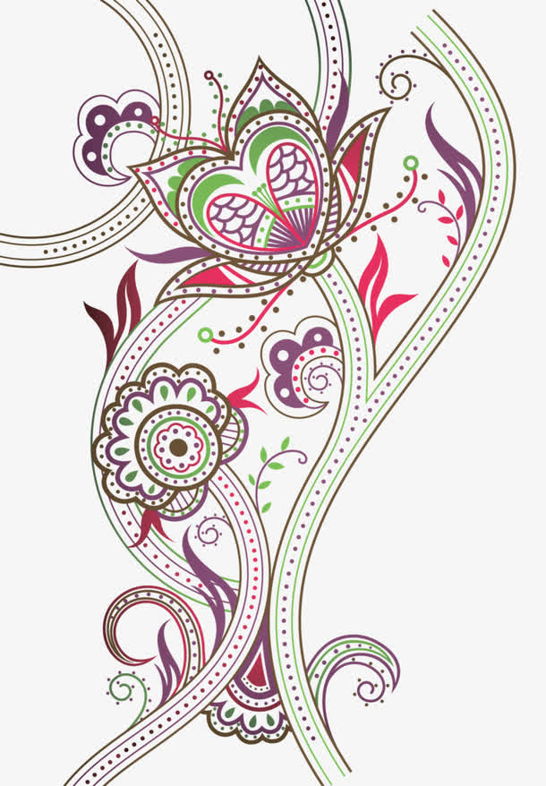 抽象欧式花纹免抠