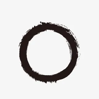 圆形水墨相框免抠