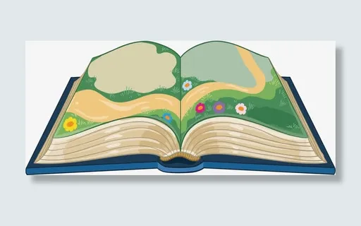 一本翻开的童话书免抠