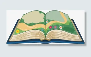 一本翻开的童话书免抠