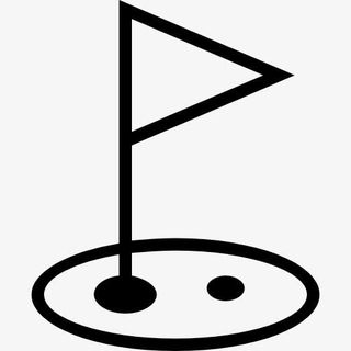 高尔夫球洞和旗概述运动符号图标免抠