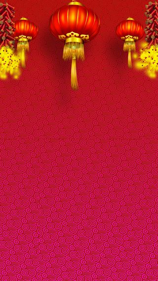 红色祥云灯笼H5背景高清