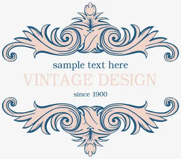 对称欧式边框矢量免抠