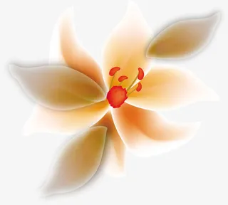 春天黄色手绘花朵光效免抠