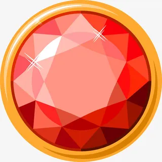 奢华红色圆形宝石免抠