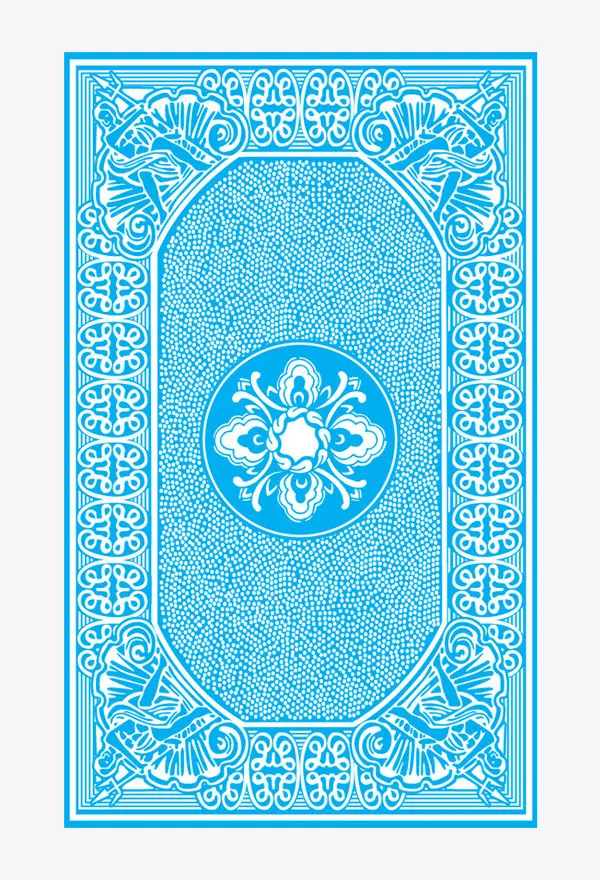 蓝色扑克牌背面素材免抠