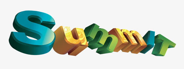 夏天立体字summer免抠