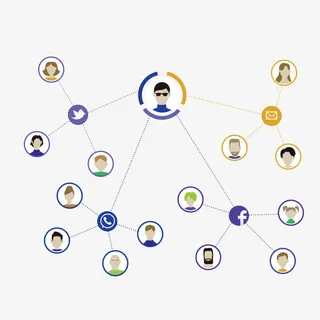 矢量人物关系连接图连接符免抠