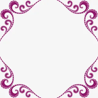 卡通紫色边框免抠