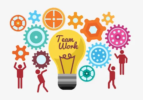 开工咯团队合作灯泡点子免抠 开工咯团队合作灯泡点子免抠