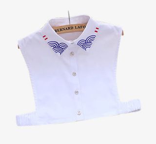 春秋冬季纯白色棉衬衫假领子免抠