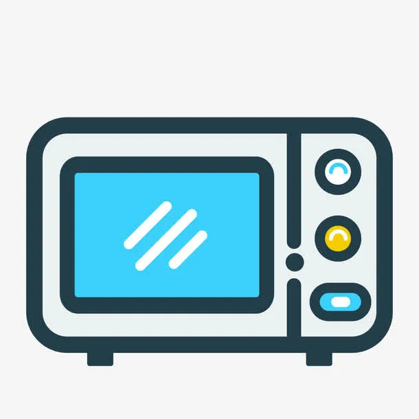 灰色手绘线稿微波炉元素免抠