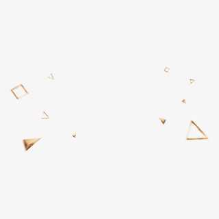 金色几何漂浮三角形免抠