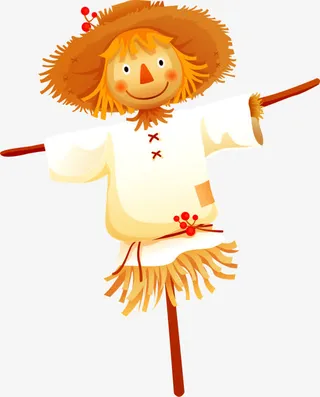 快乐的稻草人免抠