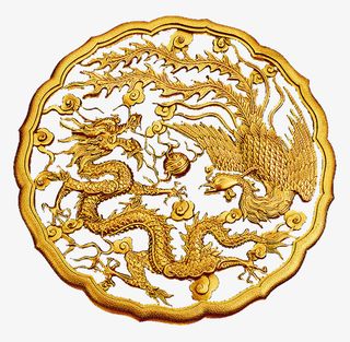 环形龙凤的纹样免抠