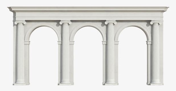 白色石柱拱洞免抠