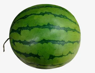 西瓜，绿色的西瓜，一个西瓜免抠