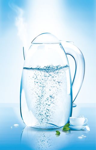 健康生活补水热水壶海报背景高清