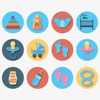 婴儿用品图标矢量素材免抠